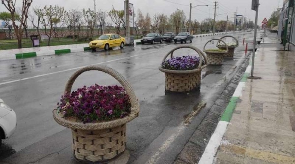 گلدان فایبرگلاس طرح سبد